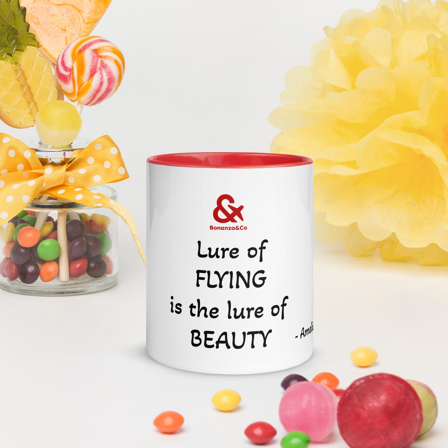 Mug phrase Earhart en anglais pour les fans d'aviation